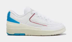 Air Jordan 2 Retro Low Gym Red Dark Powder Blue Womens Lifestyle Shoes (Red/White/Blue)