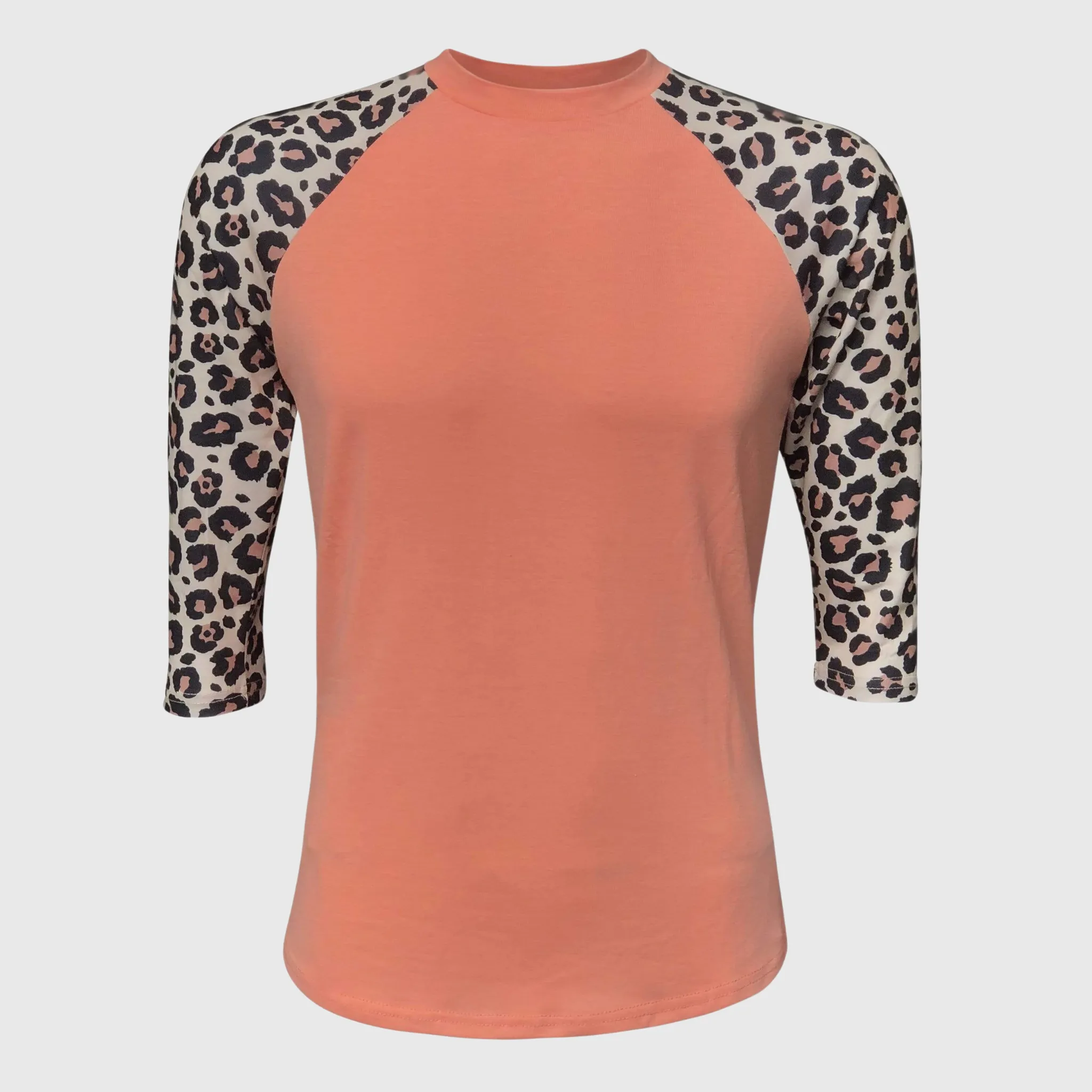 Cheetah Coral Polyester Top