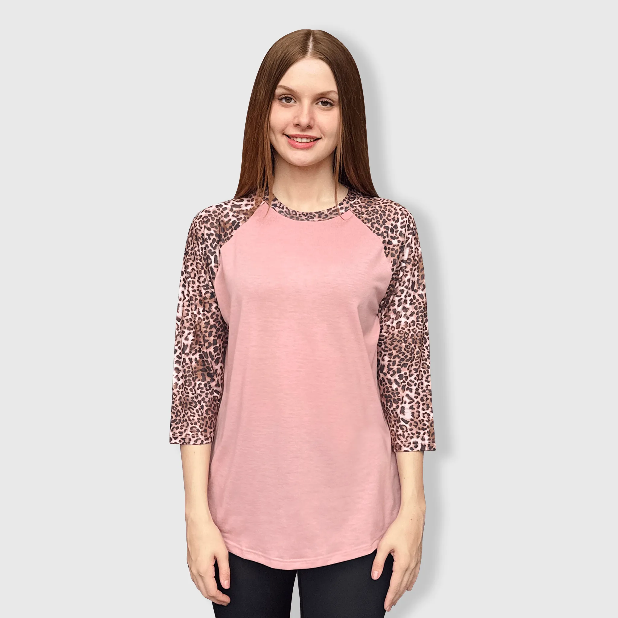 Cheetah Dusty Pink Polyester Top