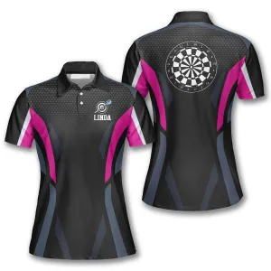 Darts Emblem Black Pink, Dart Board Sports Style Custom Darts Shirts for Women