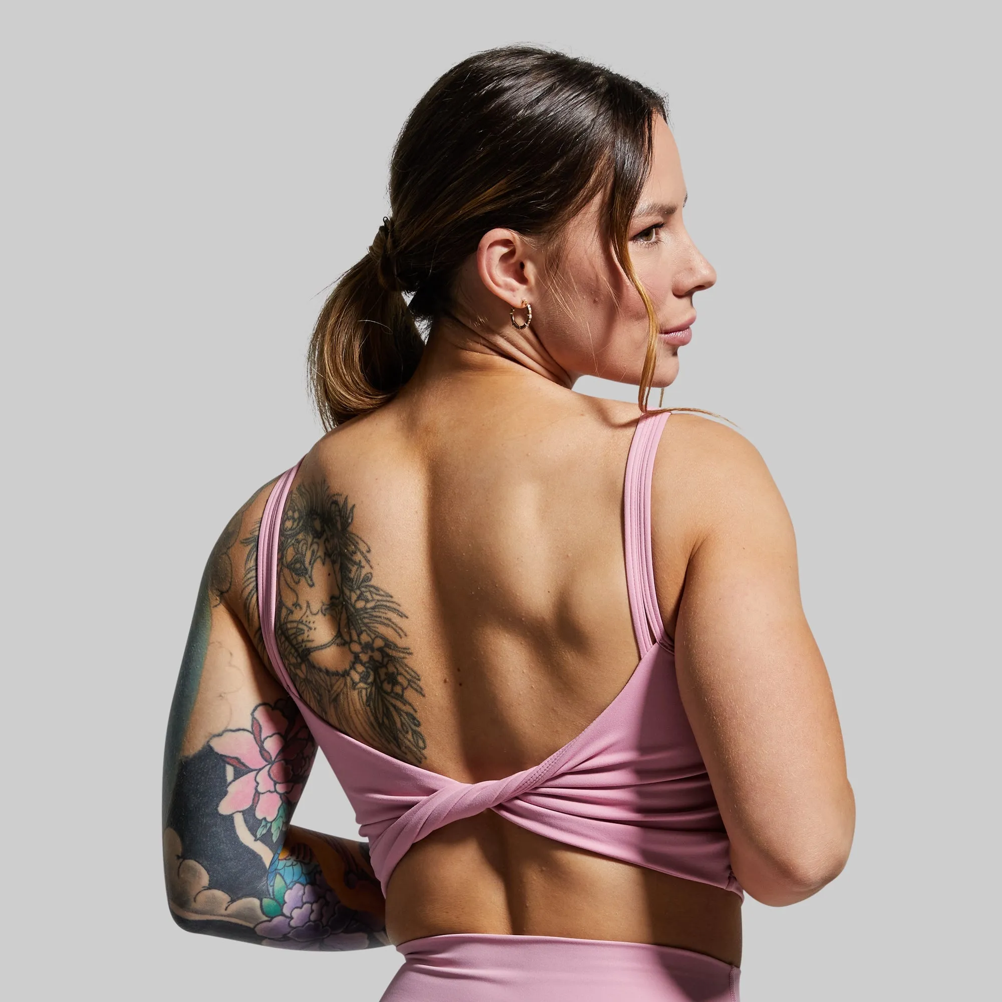 Don't Get It Twisted Sports Bra (Mystic Pink)