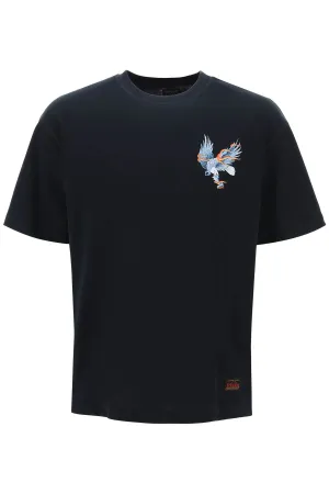 Evisu t-shirt with eagle print and logo embroidery