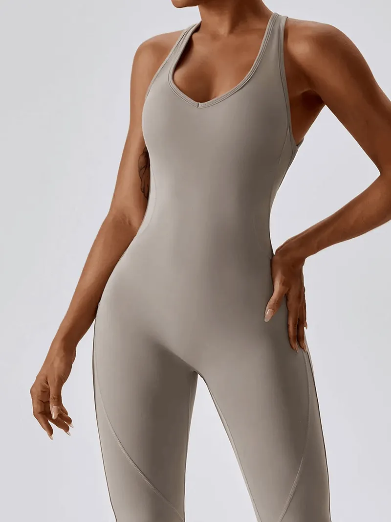 Fitness Open Back Compressed Jumpsuit for Women - SF1597