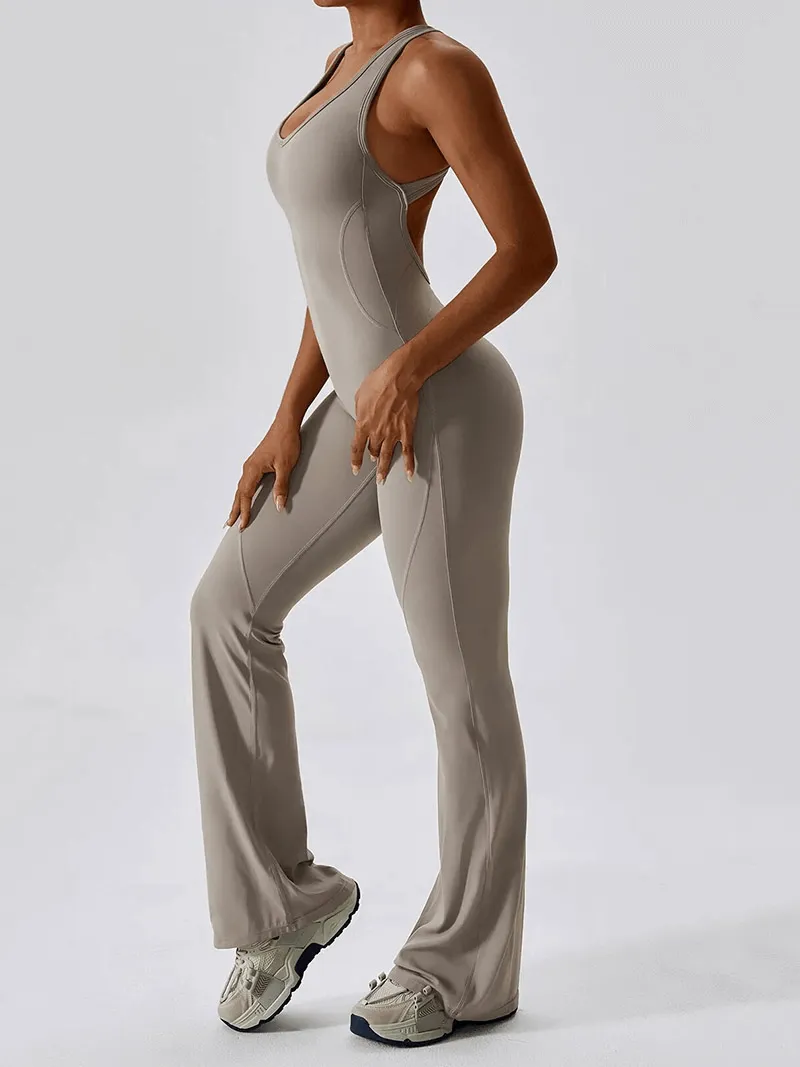 Fitness Open Back Compressed Jumpsuit for Women - SF1597