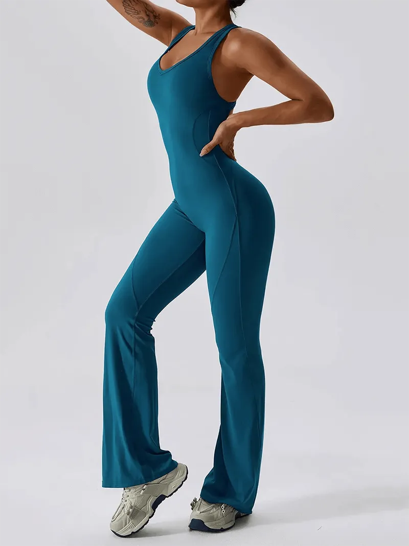 Fitness Open Back Compressed Jumpsuit for Women - SF1597