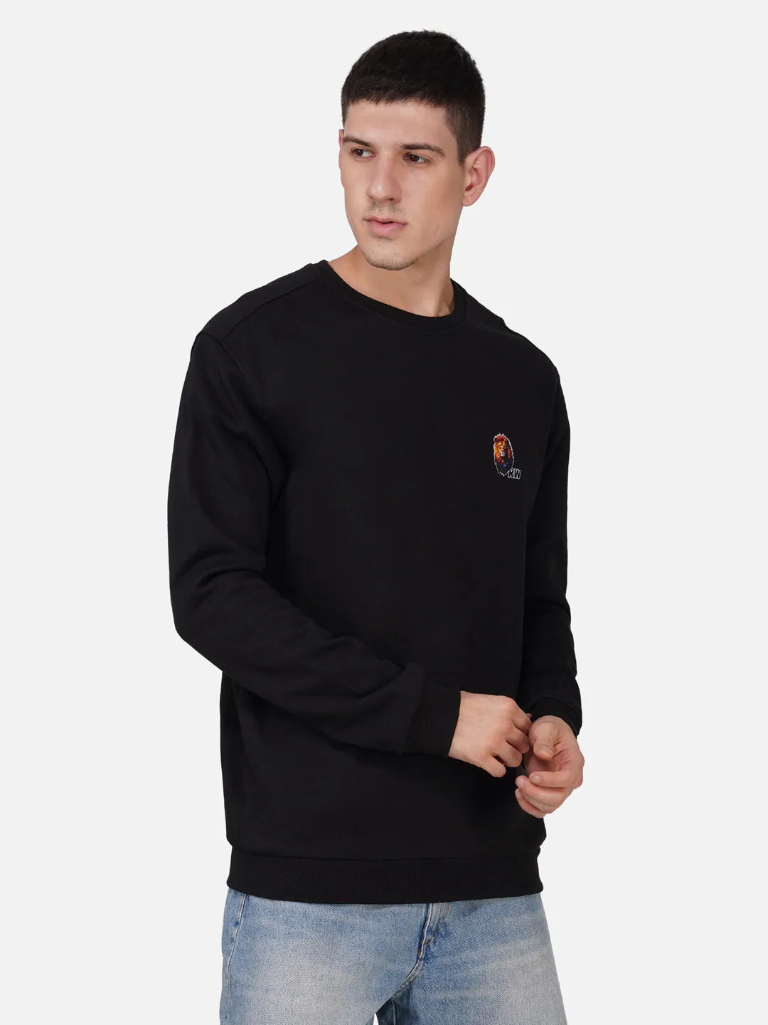 Fleece Lion Black Sweatshirt RWM9014