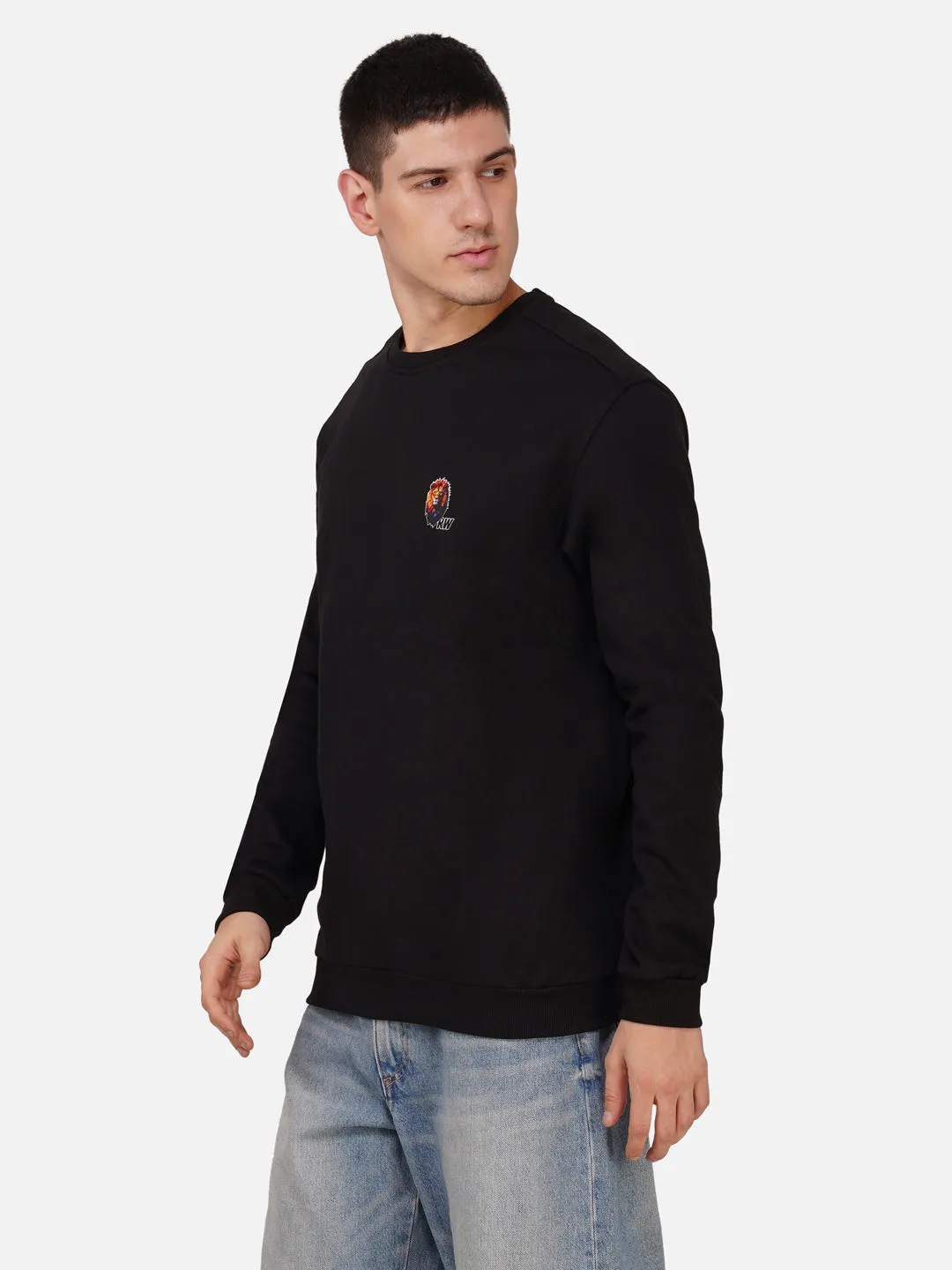 Fleece Lion Black Sweatshirt RWM9014