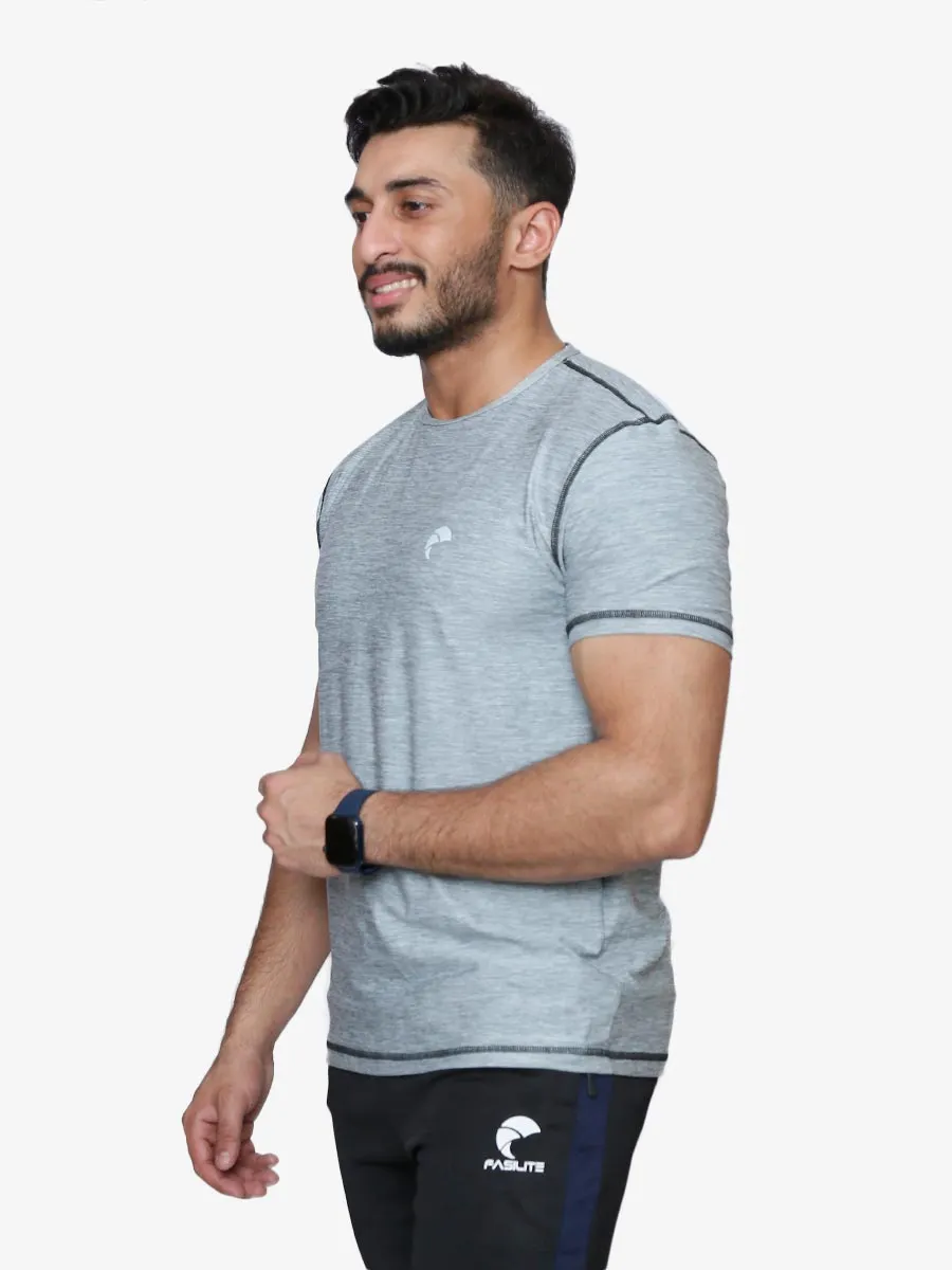 Gravity - Half Sleeves - T-Shirt - 032 - Light Heather Grey / Black