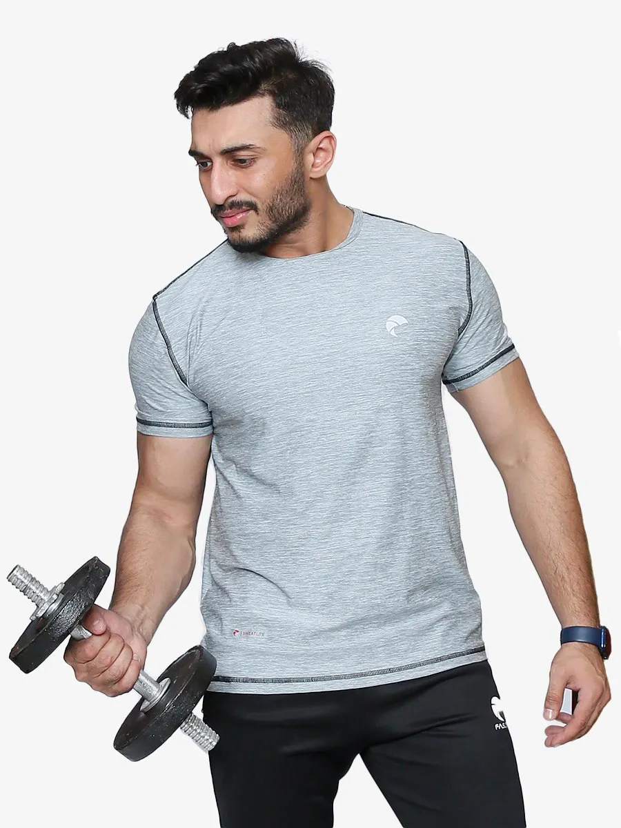 Gravity - Half Sleeves - T-Shirt - 032 - Light Heather Grey / Black