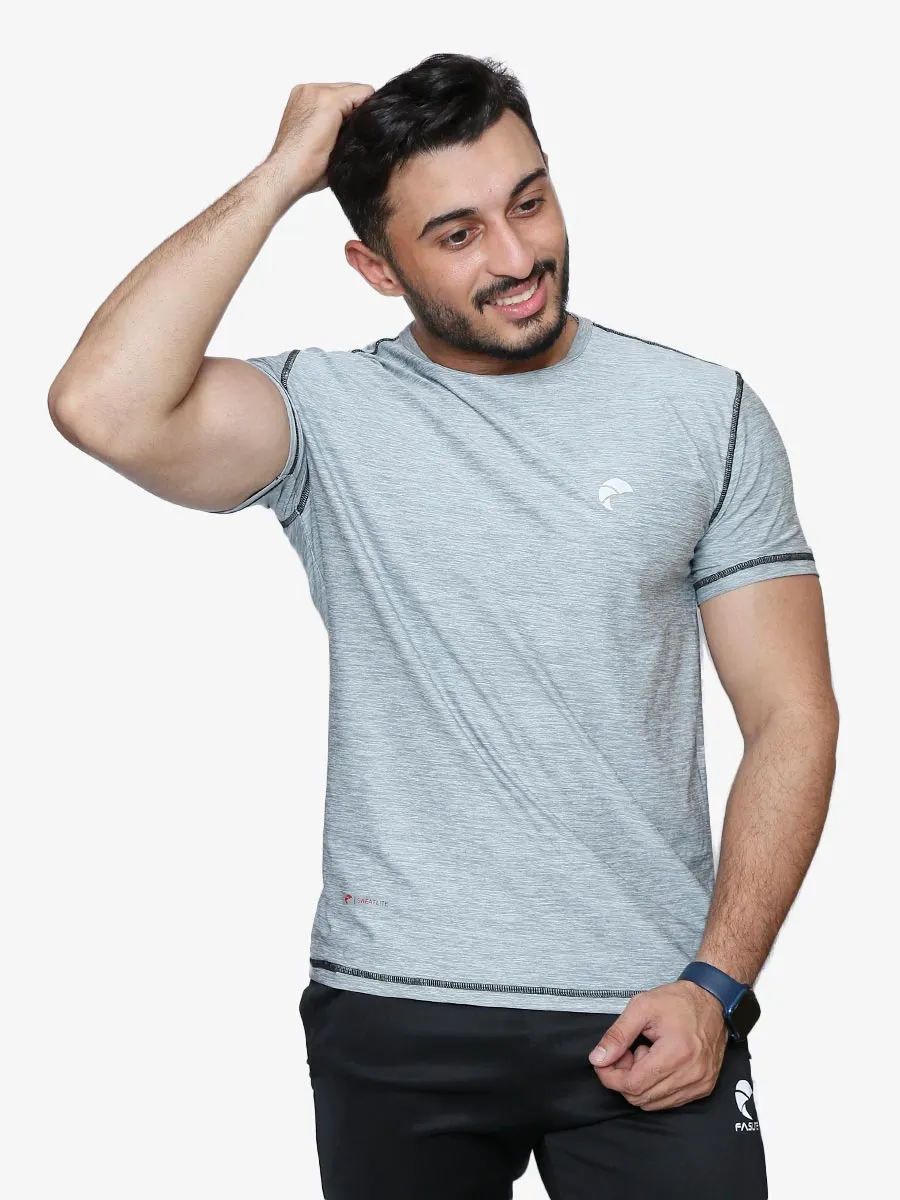 Gravity - Half Sleeves - T-Shirt - 032 - Light Heather Grey / Black