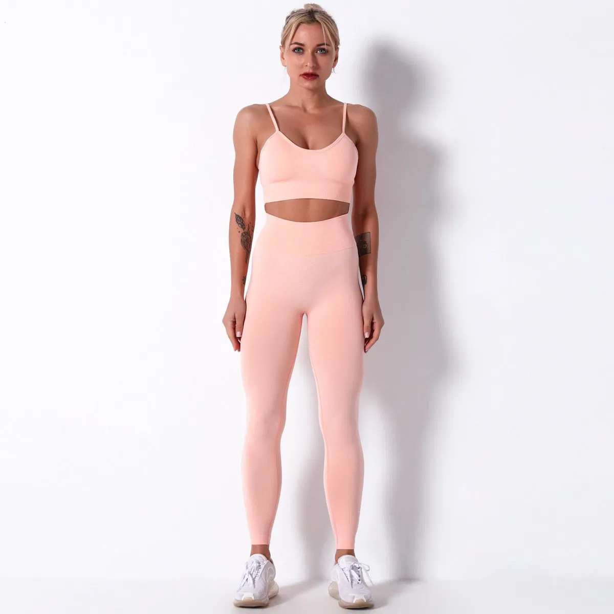 Gym Set Top Women Shorts Summer 2 Piece Outfit Seamless Sports Bra Sportswear Leggings For Fitness Yoga Set Women Clothes