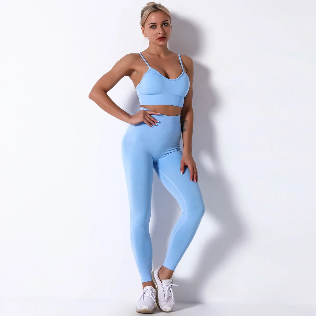 Gym Set Top Women Shorts Summer 2 Piece Outfit Seamless Sports Bra Sportswear Leggings For Fitness Yoga Set Women Clothes