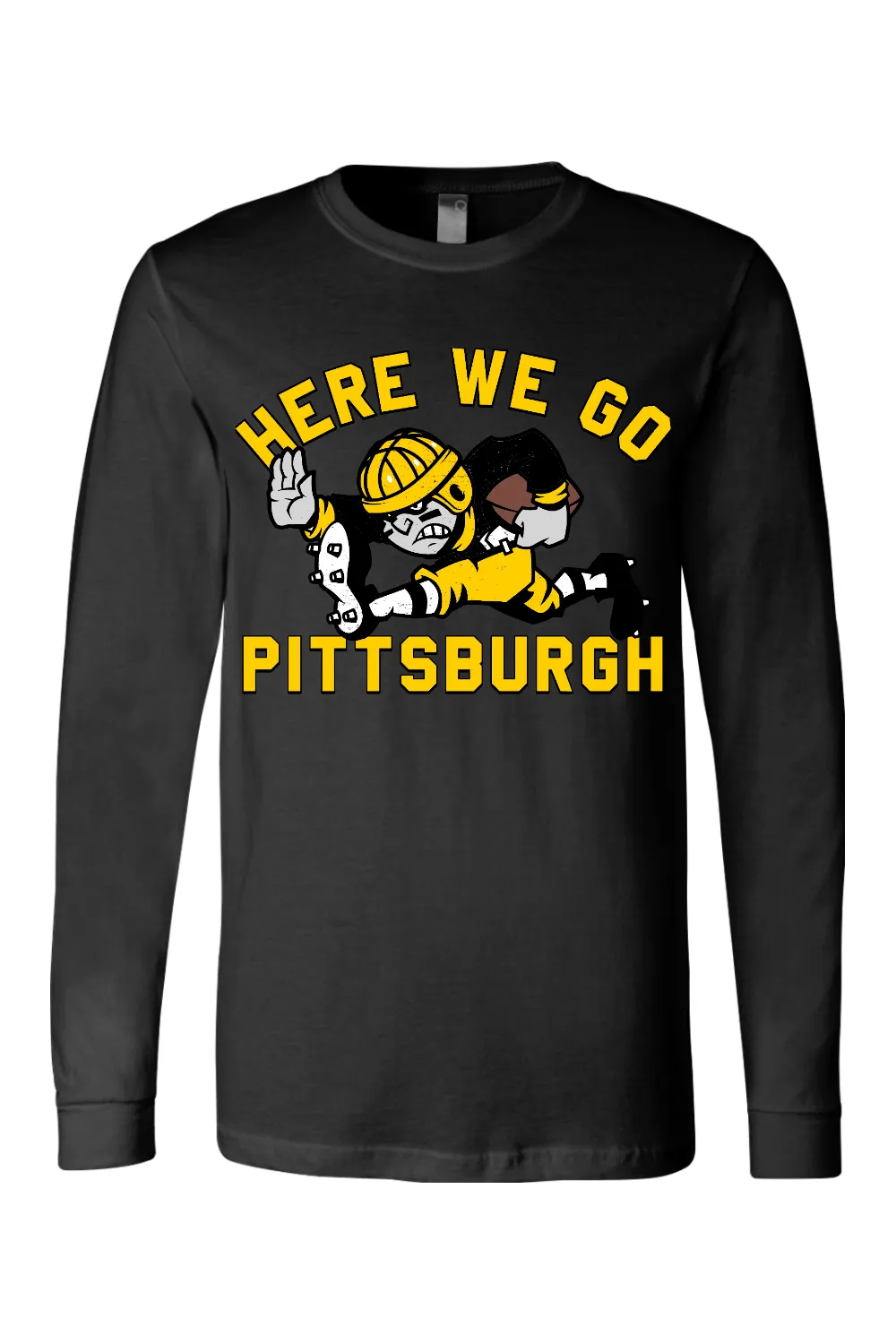 Here We Go Pittsburgh - Old School Football - Long Sleeve Tee