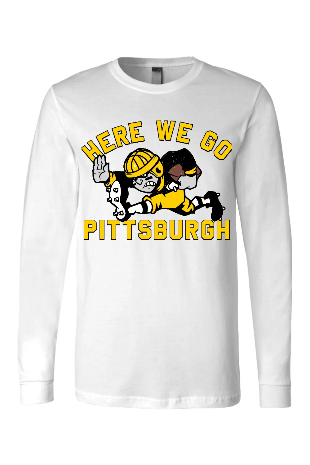 Here We Go Pittsburgh - Old School Football - Long Sleeve Tee