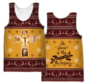 Jesus Is The Reason For The Reason Jesus Christmas Tank Top - Christian Tank Top For Men