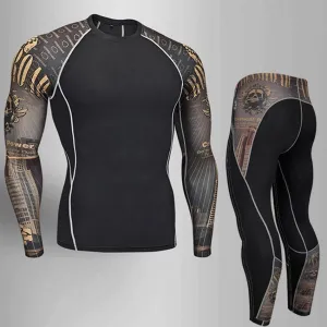 Man Compression Tights Leggings Men's Sports Suit Jogging Suits Gym Training T-shirt MMA Rash Guard Male Compression Cothing