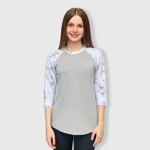 Marble Print Gray Polyester Top