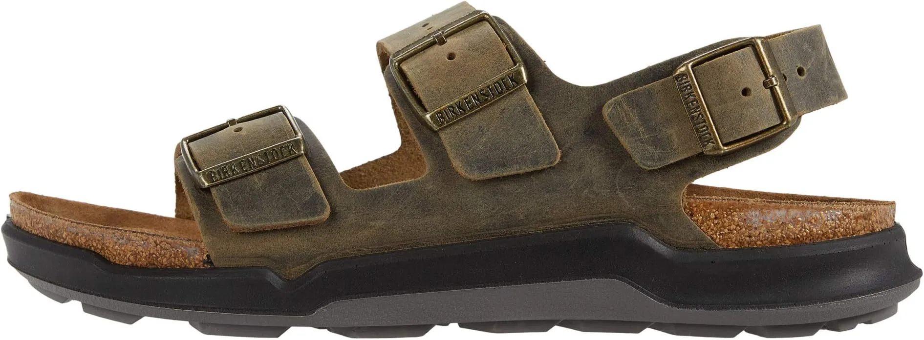 Milano Rugged Sandals (Men) Birkenstock in Faded Khaki Oiled Leather