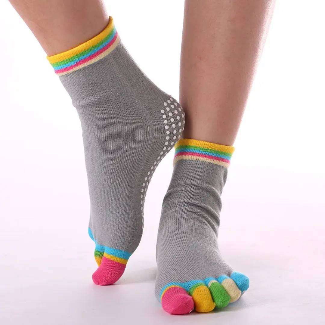 Non-Slip Five-Toed Yoga Socks for Women - Breathable & Colorful (12 Colors)