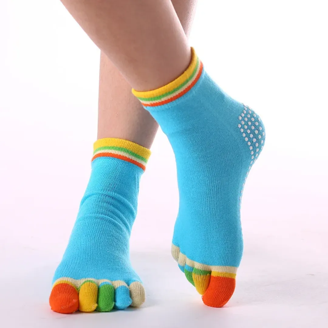 Non-Slip Five-Toed Yoga Socks for Women - Breathable & Colorful (12 Colors)