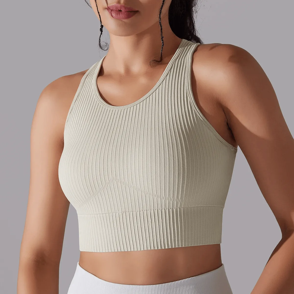 Perfect Ribbed Yoga Short Tank Top for Women - SF2246