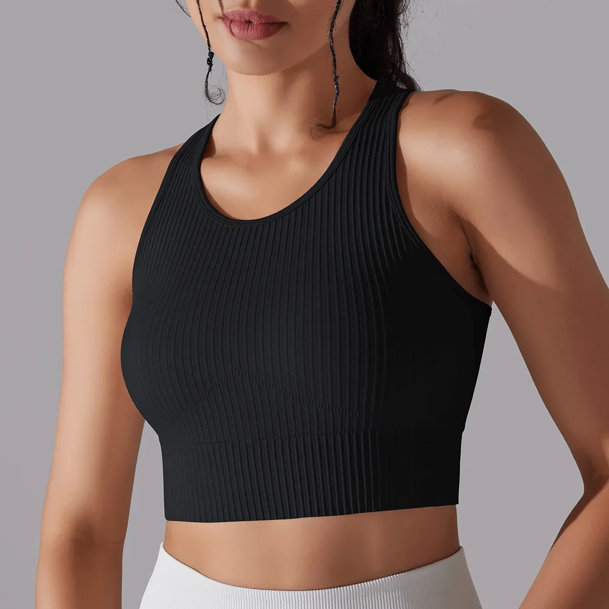 Perfect Ribbed Yoga Short Tank Top for Women - SF2246