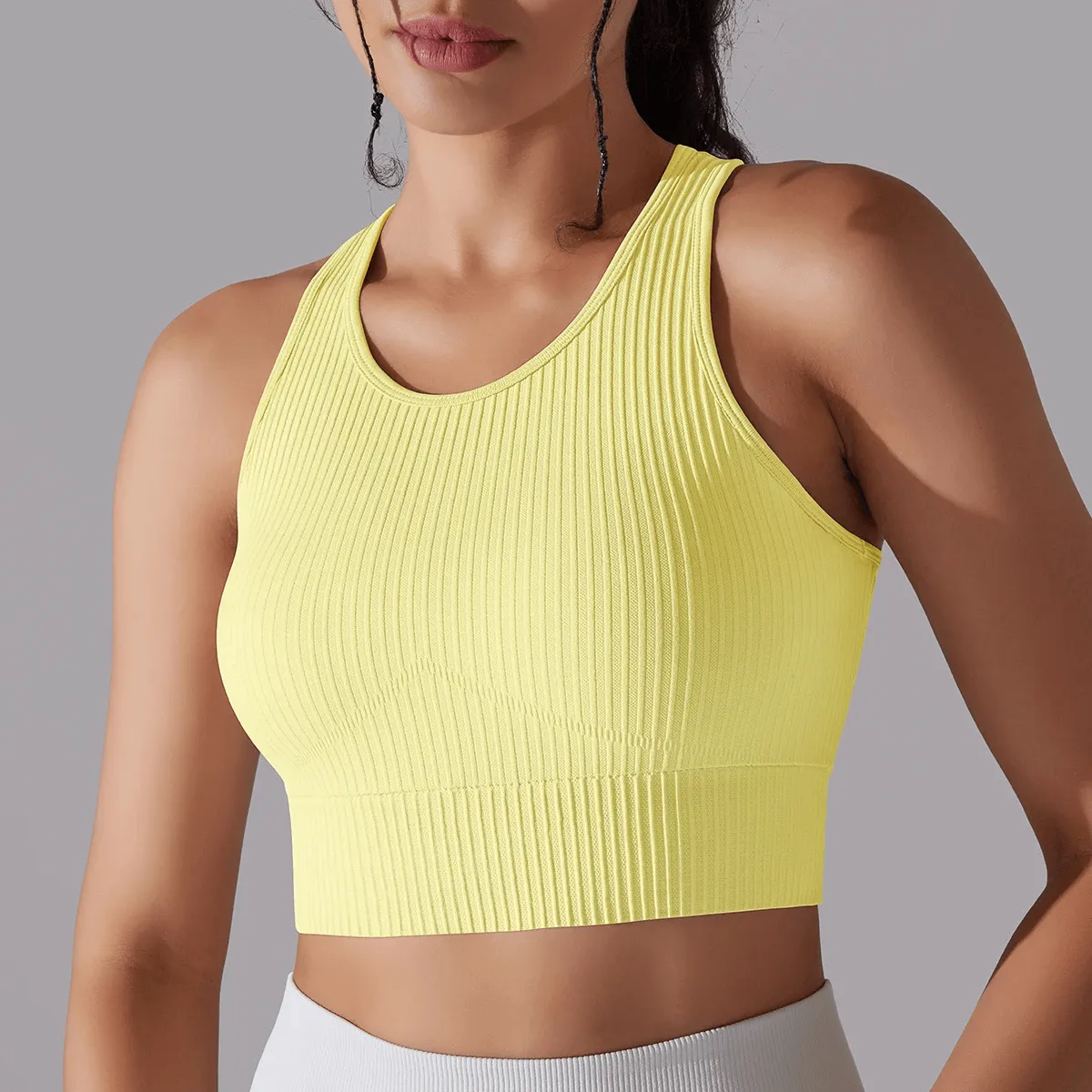 Perfect Ribbed Yoga Short Tank Top for Women - SF2246