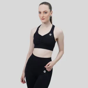 Performance Runched Sports Bra (Black)