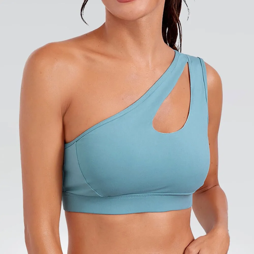 Stylish Women's One-shoulder Sports Bra for Fitness - SF0981