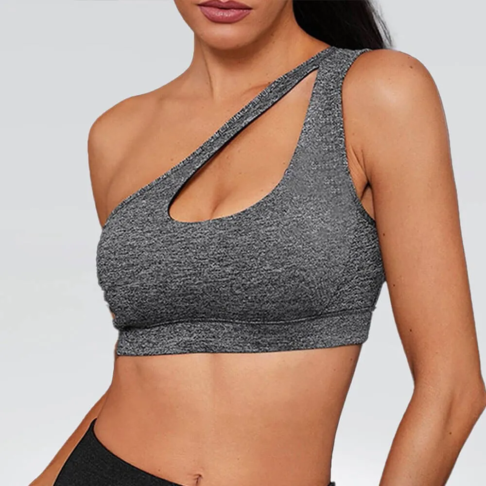 Stylish Women's One-shoulder Sports Bra for Fitness - SF0981