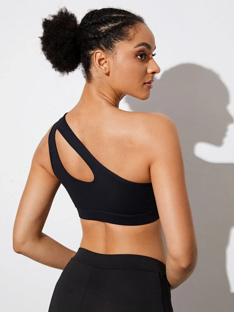 Stylish Women's One-shoulder Sports Bra for Fitness - SF0981