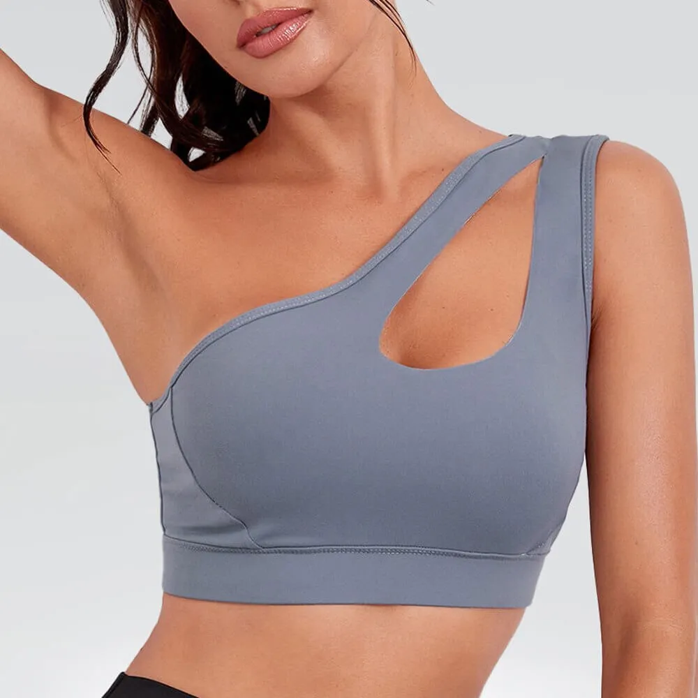 Stylish Women's One-shoulder Sports Bra for Fitness - SF0981