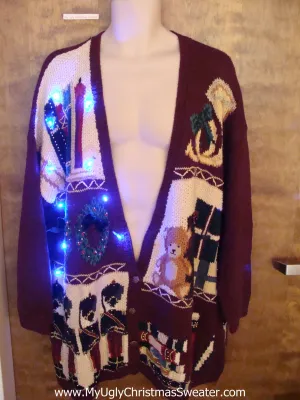 Tacky Nutcrackers Light Up Ugly Xmas Sweater