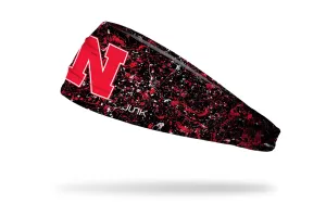 University of Nebraska: Splatter Black Headband