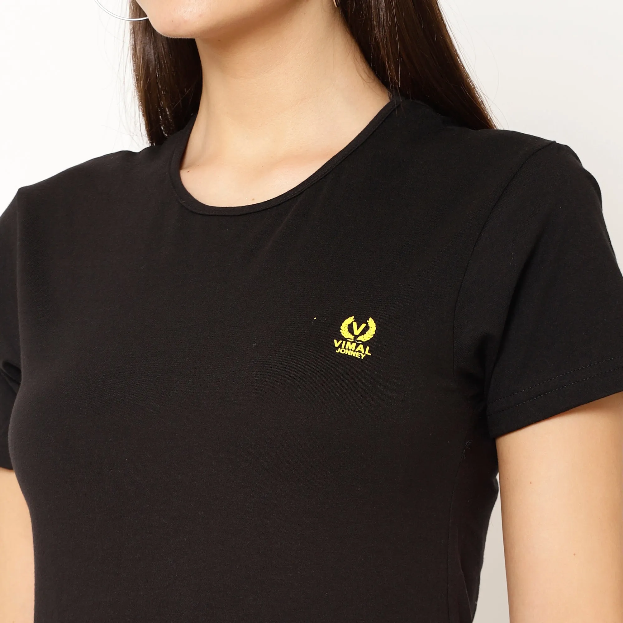 Vimal Jonney Black Color T-shirt For Women