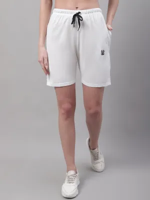 Vimal Jonney White Regular fit Cotton Shorts for Women