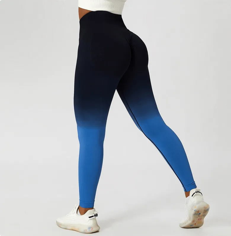 Women's Gradient Seamless Elastic High Waist Leggings for Yoga - SF1038