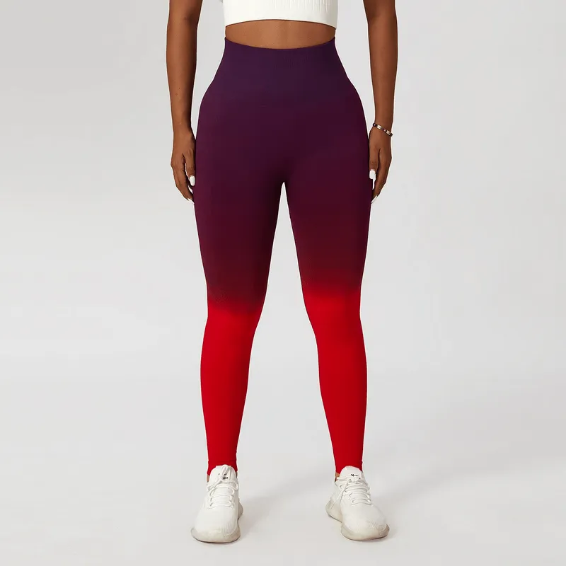 Women's Gradient Seamless Elastic High Waist Leggings for Yoga - SF1038