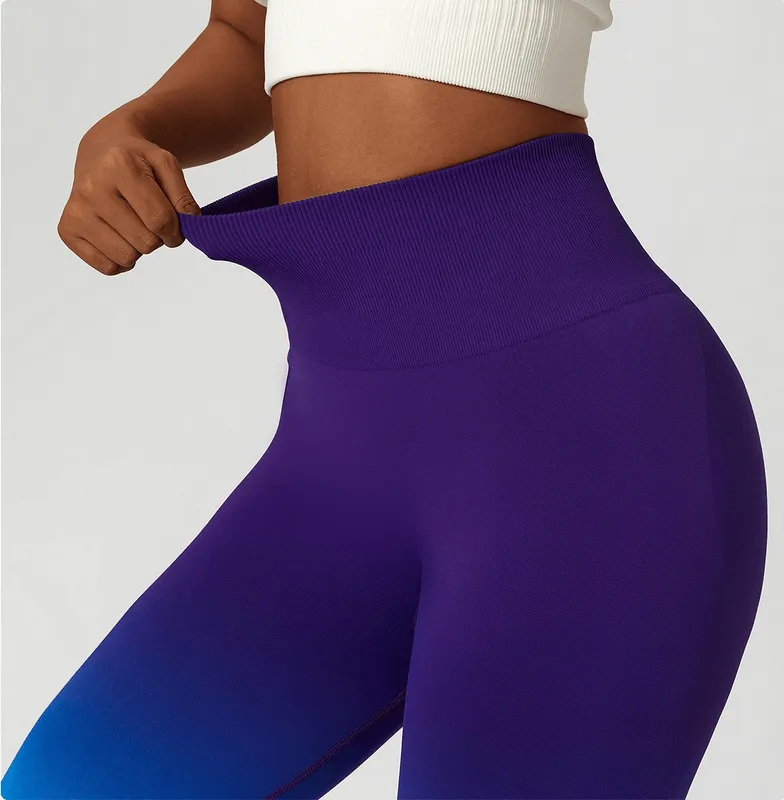 Women's Gradient Seamless Elastic High Waist Leggings for Yoga - SF1038